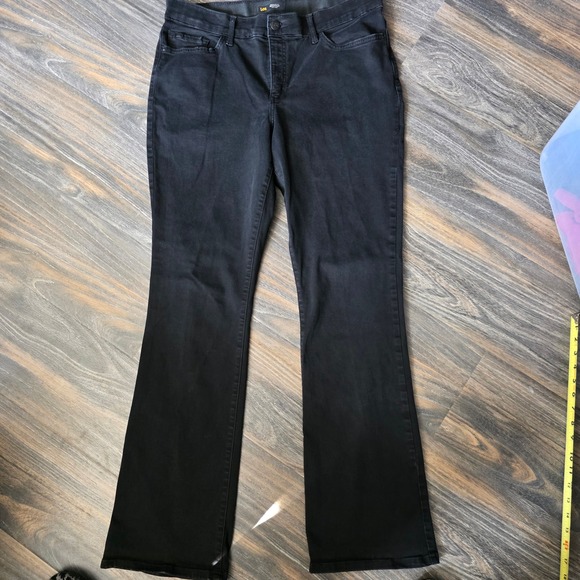 Lee Denim - Lee Regular Fit Bootcut Mid Rise Flex Motion Black Jeans Womens 16 Long